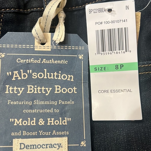 #244 ☑️ Democracy Ab Solutions Itty Bitty Boot Indigo Denim Jeans - Picture 15 of 16